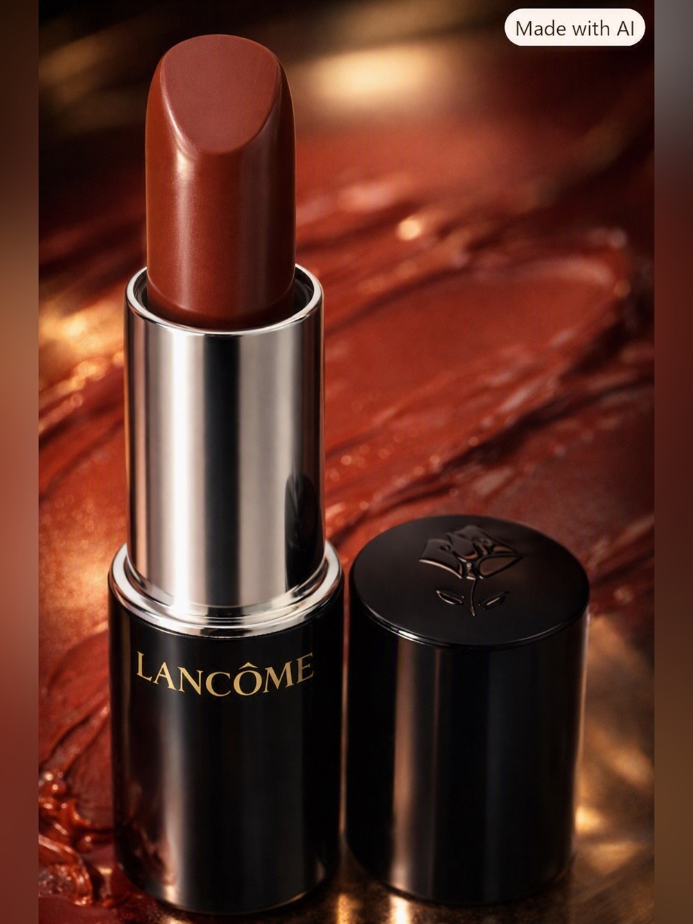 NWOT Lancôme Color Design Sugared Maple Sheen Creamy Lipstick Red Brown no box